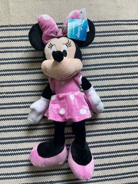 Disney Minnie Mouse Plush in Pink and Black with White Polka Dots